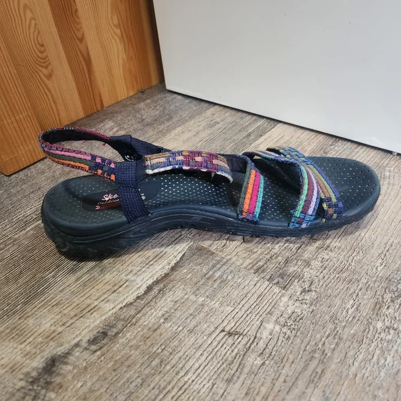 Skechers Womens Reggae Sew Me Boho Woven Strappy Slingback Women's Size 11 - Picture 4 of 9